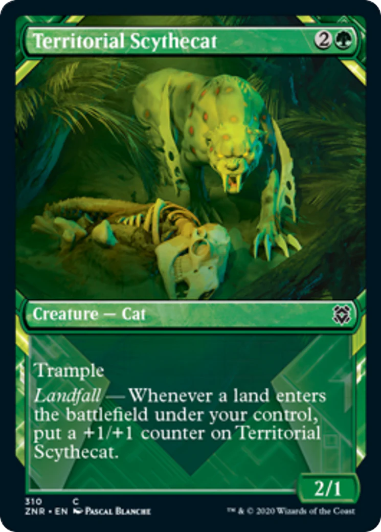 MTG: Zendikar Rising 310: Territorial Scythecat (Showcase) 