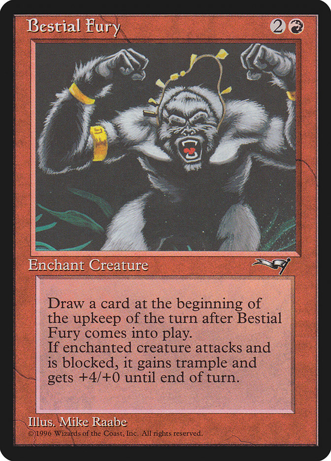 MTG: Alliances 067b: Bestial Fury (Black Background) 