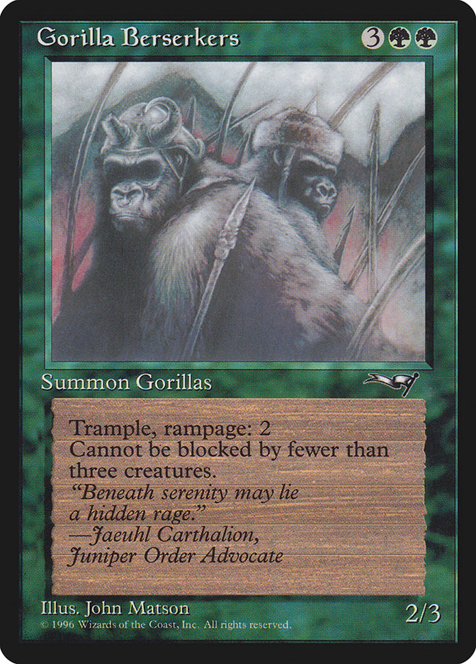 MTG: Alliances 093b: Gorilla Berserkers (Peaceful) 