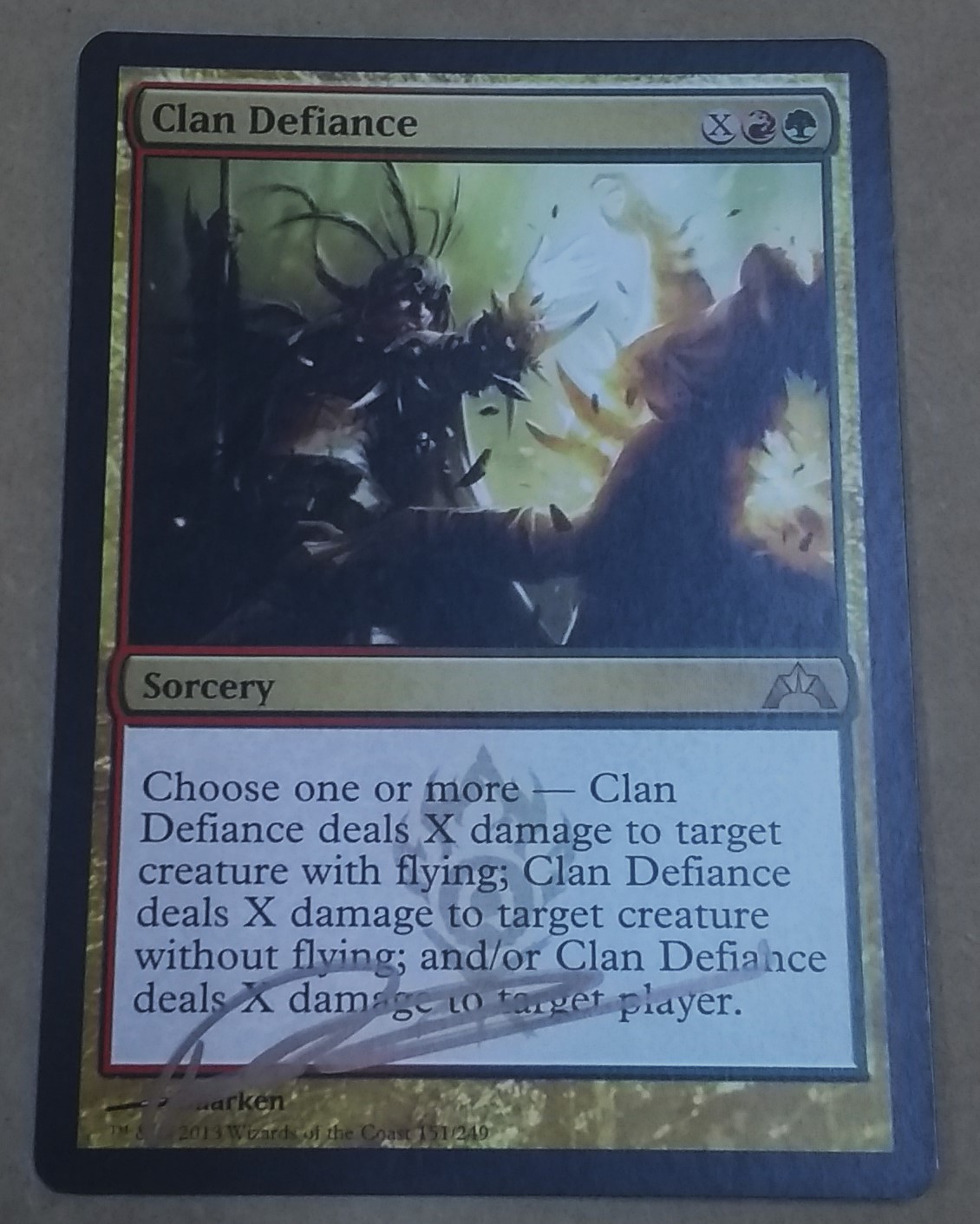 MTG: Gatecrash 151: Clan Defiance (Signed by Artist) 