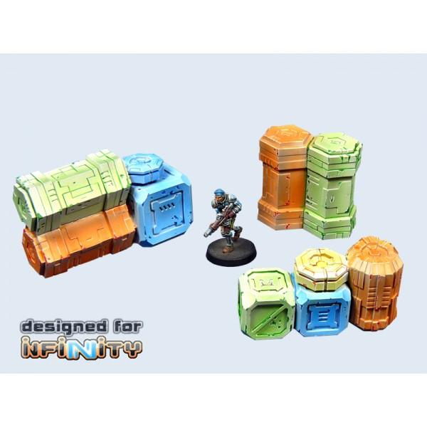 Micro Art Studio: Wargaming Terrain: Cargo Crates Set 2 (3) 