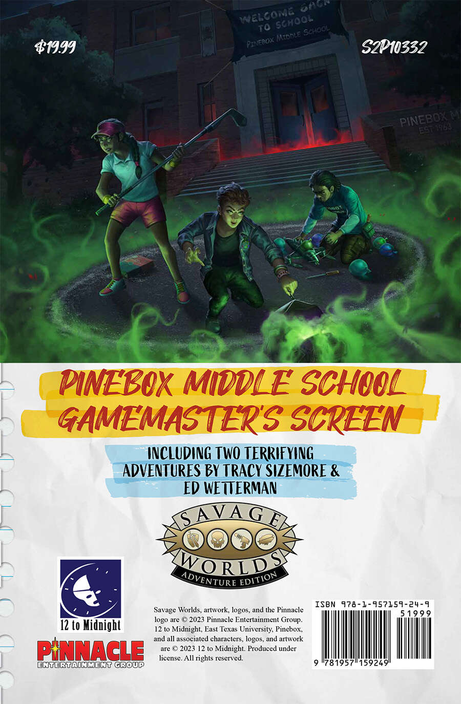 Savage Worlds: Adventure Edition: Pinebox Middle School: Gamemasters Screen 