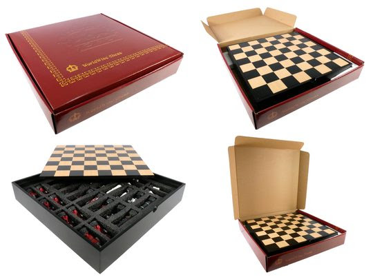 13.25 inch Black & Maple Chest Chess Board (1.5 inch Squares)