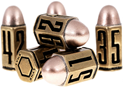 D6 Set: 6 Bullet Dice: Brass Metal 