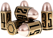 D6 Set: 6 Bullet Dice: Brass Metal - LNX05001 []