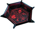 Elder Dice: Folding Dice Tray: Red on Black 