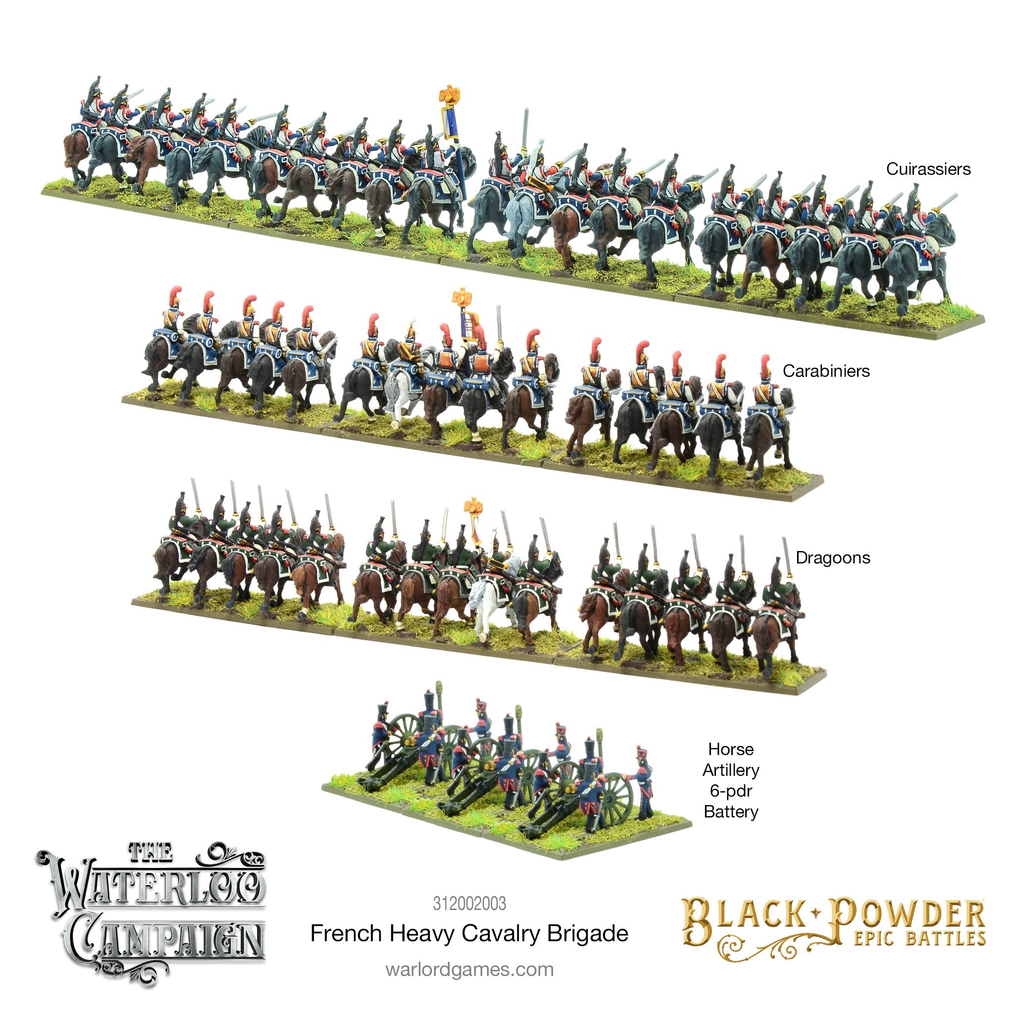 Warlord Games - Epic Battles: Waterloo - French Heavy Cavalry Brigade ...