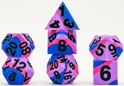 Fanroll: Silicone Sharp Edge 7 Dice Polyhedral Set: Pride Bisexual 