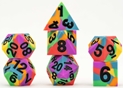 Fanroll: Silicone Sharp Edge 7 Dice Polyhedral Set: Pride Rainbow 