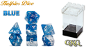 Halfsies Dice: 7 Dice Set: GLITTER EDITION BLUE 