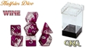 Halfsies Dice: 7 Dice Set: Glitter Edition: Wine 