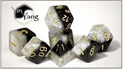 Halfsies Dice: 7 Dice Set: YIN YANG GOLD 