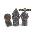 Inclusion Dice: 7 Piece Polyhedral Set: Steampunk 