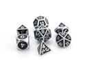 METAL GOTHICA DICE SET - SHINY SILVER W/ BLACK 