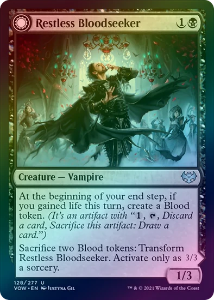 MTG: Innistrad: Crimson Vow 128: Restless Bloodseeker // Bloodsoaked Reveler (FOIL)