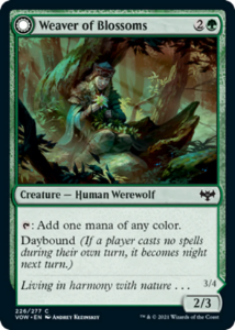 MTG: Innistrad: Crimson Vow 226: Weaver of Blossoms // Blossom-Clad Werewolf (FOIL)