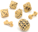 Polyhedral 7-Die Set: Skull and Bone: Ancient Bone Yellow 