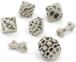 Polyhedral 7-Die Set: Skull and Bone: Cleaned Bone White - LNX02002 []